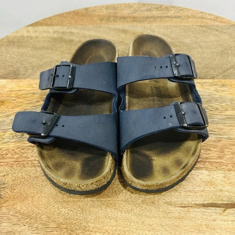 blue Birkenstock Arizona sandals youth size 31 C 13 Birko Flor Slides
